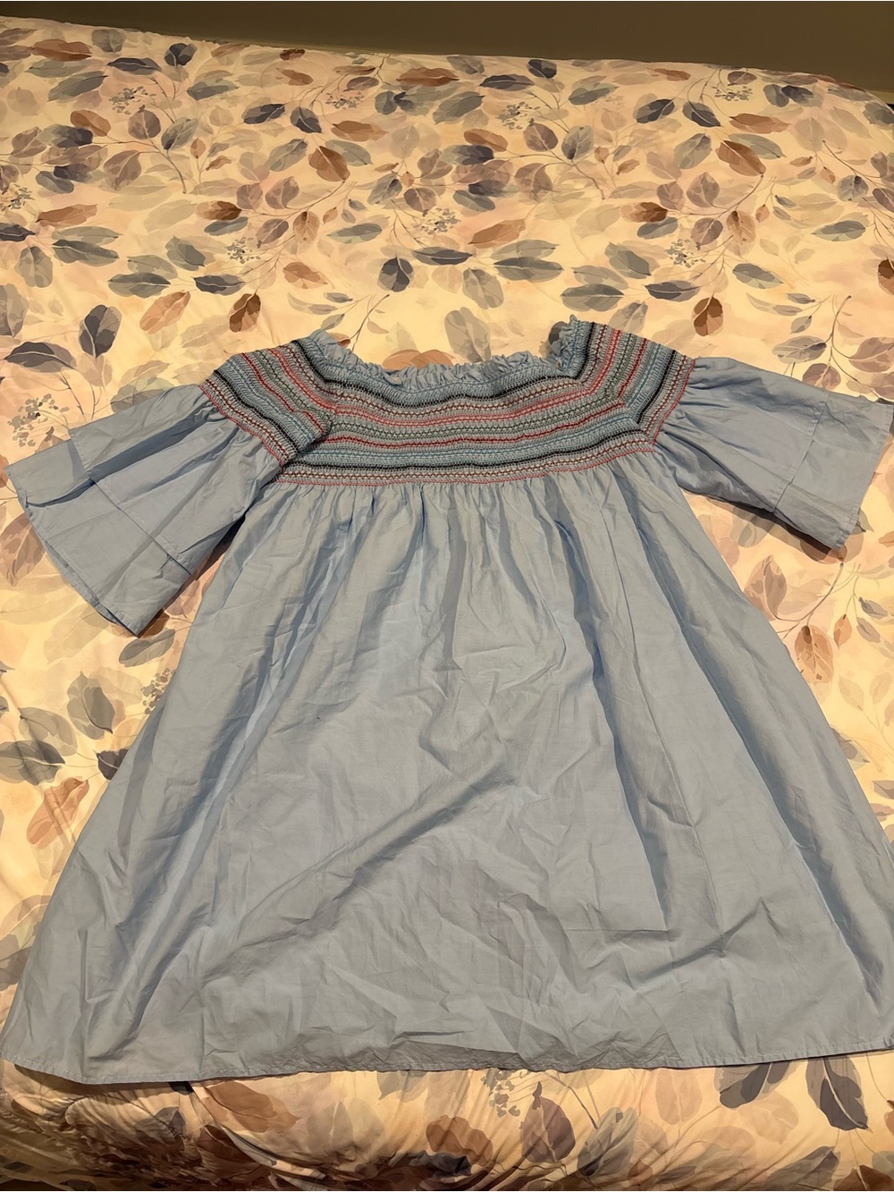 Sugarlips Light Blue Off-Shoulder Smocked Dress